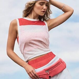 Free People Movement Women's Love Tank Top Orange/White/Grey Size Small
